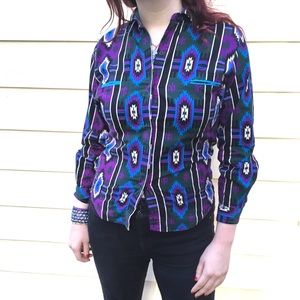 Roper South Western Print button up blouse